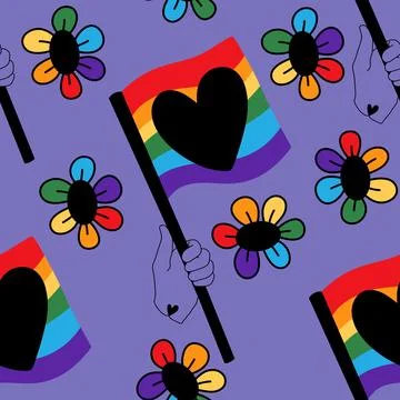 Lgbt flags seamless pride pattern for wrapping paper and summer print Stock Illustration