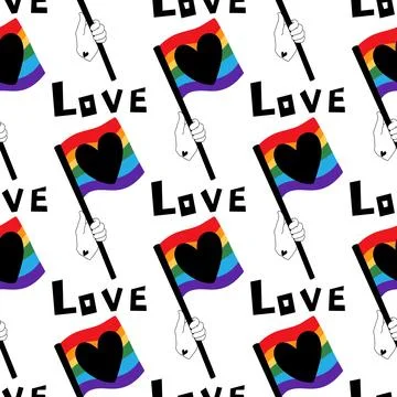 Lgbt flags seamless pride pattern for wrapping paper and summer print Illustrazione stock