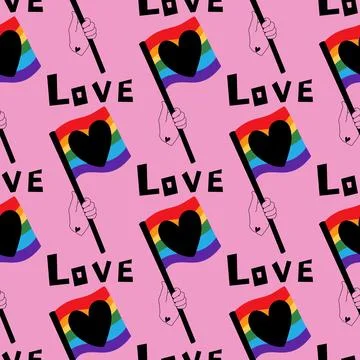 Lgbt flags seamless pride pattern for wrapping paper and summer print Illustrazione stock
