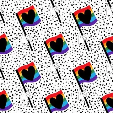 Lgbt flags seamless pride pattern for wrapping paper and summer print Illustrazione stock