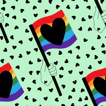 Lgbt flags seamless pride pattern for wrapping paper and summer print and par Illustrazione stock