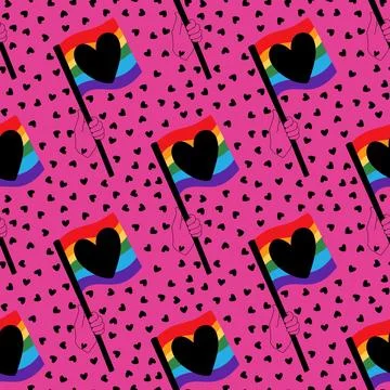 Lgbt flags seamless pride pattern for wrapping paper and summer print and par Illustrazione stock