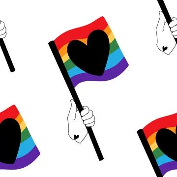 Lgbt flags seamless pride pattern for wrapping paper and summer print Illustrazione stock