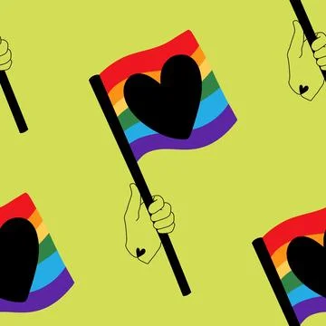 Lgbt flags seamless pride pattern for wrapping paper and summer print Illustrazione stock