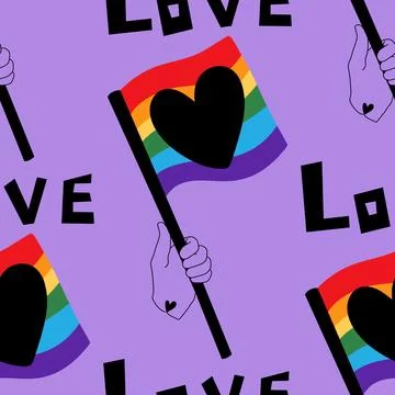 Lgbt flags seamless pride pattern for wrapping paper and summer print Illustrazione stock