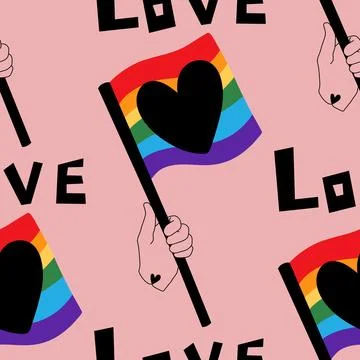 Lgbt flags seamless pride pattern for wrapping paper and summer print Illustrazione stock