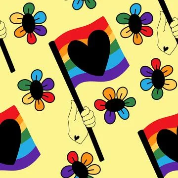 Lgbt flags seamless pride pattern for wrapping paper and summer print Illustrazione stock