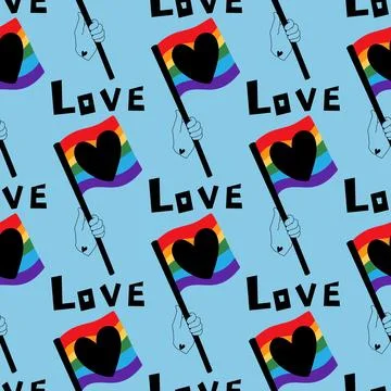 Lgbt flags seamless pride pattern for wrapping paper and summer print Illustrazione stock