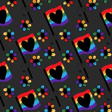 Lgbt flags seamless pride pattern for wrapping paper and summer print Illustrazione stock