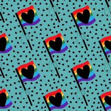 Lgbt flags seamless pride pattern for wrapping paper and summer print Illustrazione stock