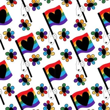 Lgbt flags seamless pride pattern for wrapping paper and summer print Stock Illustration