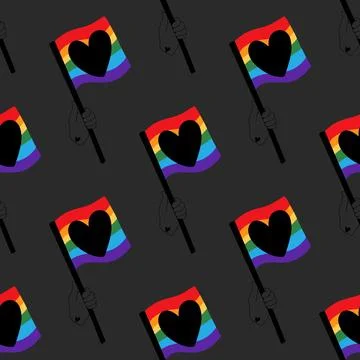 Lgbt flags seamless pride pattern for wrapping paper and summer print Illustrazione stock