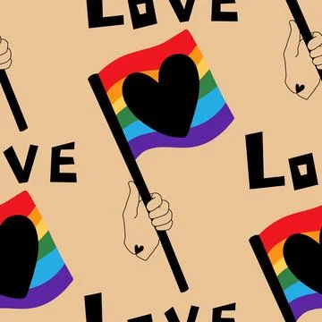 Lgbt flags seamless pride pattern for wrapping paper and summer print Illustrazione stock