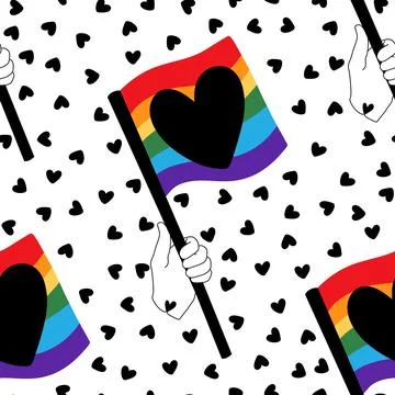 Lgbt flags seamless pride pattern for wrapping paper and summer print Illustrazione stock