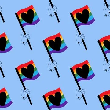 Lgbt flags seamless pride pattern for wrapping paper and summer print Illustrazione stock