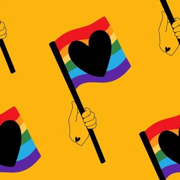 Lgbt flags seamless pride pattern for wrapping paper and summer print Illustrazione stock