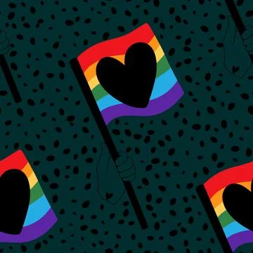 Lgbt flags seamless pride pattern for wrapping paper and summer print Illustrazione stock