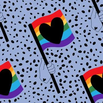 Lgbt flags seamless pride pattern for wrapping paper and summer print Illustrazione stock