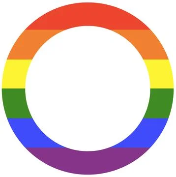 LGBT, gay pride frames, progress logo symbols, rainbow flag . Round badge Stock Illustration