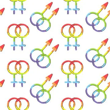 LGBT Gender seamless pattern. Vector pattern with female and male gender symbols Stock Illustration