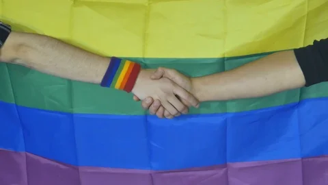 LGBT Guys handshake Stock Footage 95120922