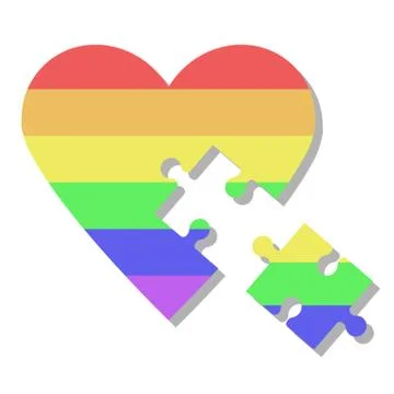 LGBT heart with a missing puzzle. Vector illustration of a pride holiday concept Stock Illustration