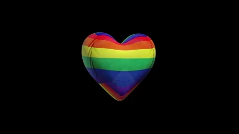 LGBT heart with multicolored texture rotating 스톡 동영상 276609040