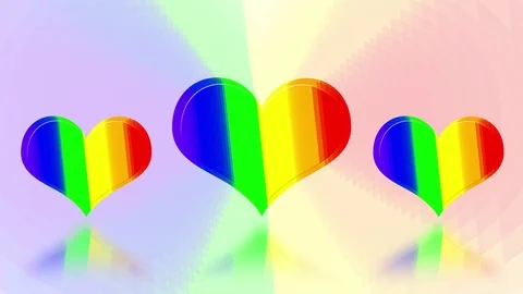 LGBT heart pattern on colorful background Video stock 124273029