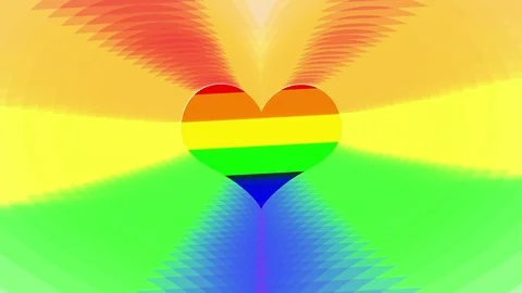 LGBT heart pattern on colorful background Video stock 124745191