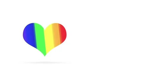 LGBT heart pattern on colorful background Video stock 125032063
