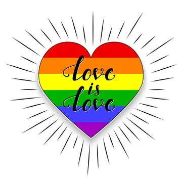 Lgbt heart on white background Stock Illustration