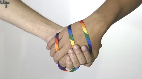 LGBT Holding hands Stock Footage 111217746