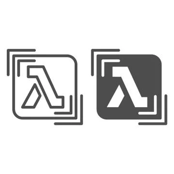 LGBT lambda line and solid icon, LGBT rights concept, lesbian movements pride Stock Illustration