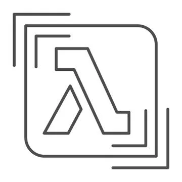 LGBT lambda thin line icon, LGBT rights concept, lesbian movements pride sign on 스톡 일러스트