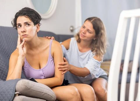 LGBT lesbian couple having problems in relationship Fotos Stock
