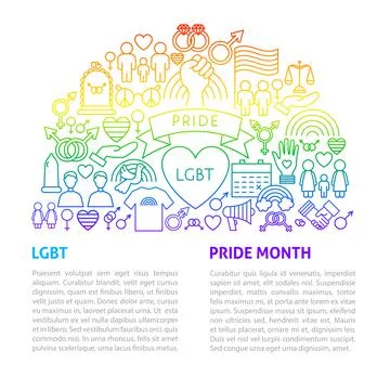 LGBT Line Template Stock Illustration