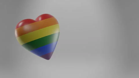 Lgbt love concept, 3d render of lgbt heart. alpha channel.loop Stock Footage 263376622