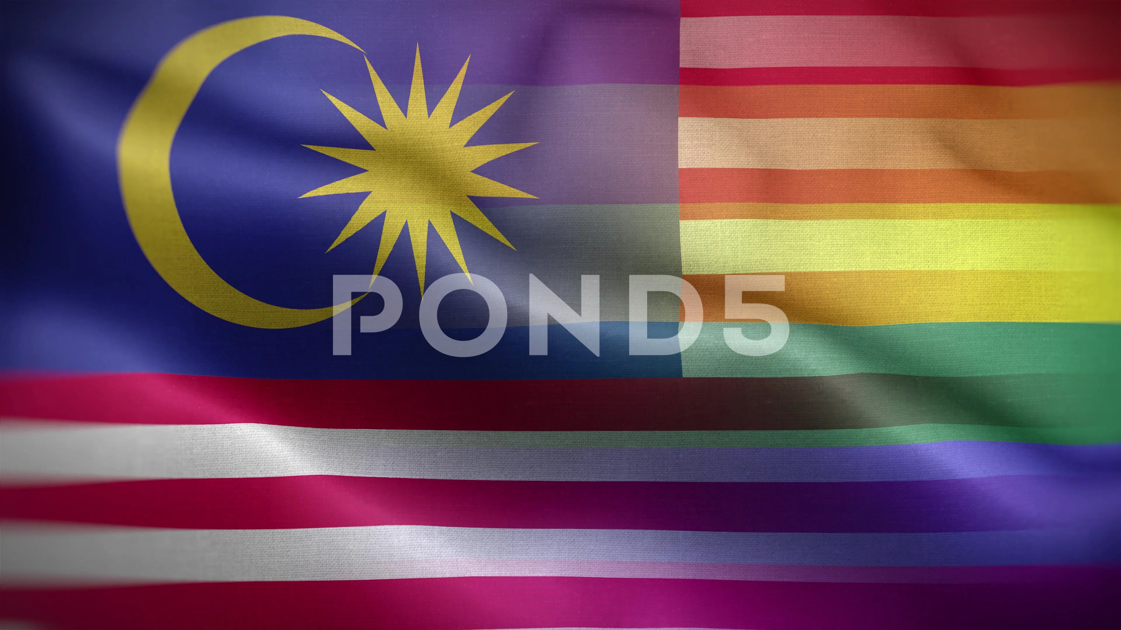 LGBT Malaysia Flag Loop Background 4K