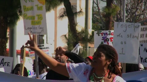 LGBT march - Martin Luther King Parade - Los Angeles 2011 Stock Footage