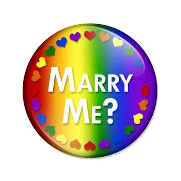 LGBT Marry Me Button Stock Illustration