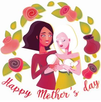 Lgbt mother's day card template Stock Illustration