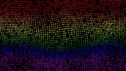 LGBT Multicolor Rotating Particles Wave Stock Footage 81560673
