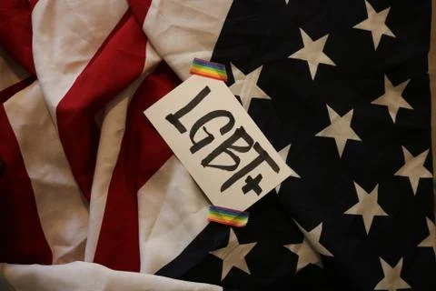 LGBT+ Old Glory 스톡 사진