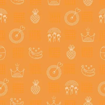 Lgbt orange seamless pattern Stock Illustration