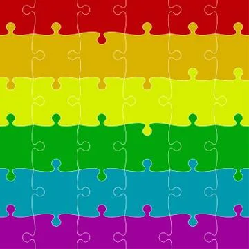LGBT Pride Background. Colored Puzzles Pieces. Stock Illustration