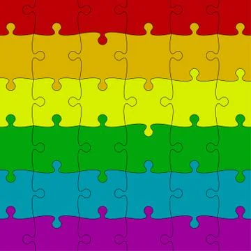 LGBT Pride Background. Colored Puzzles Pieces. Stock Illustration