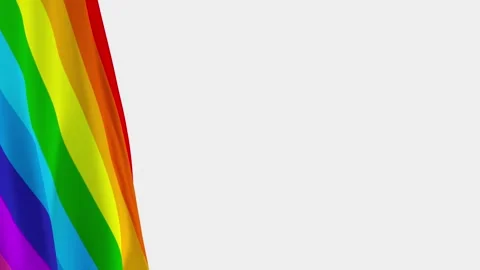 LGBT Pride Flag on Left Side, Waving Rainbow Symbol with Copy Space Vídeos de archivo 334921067