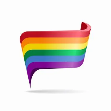 LGBT pride flag map pointer layout. Vector illustration. Stock Illustration