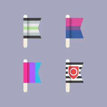 LGBT Pride Flags, flat design icon set in pastel colors Stockillustratie