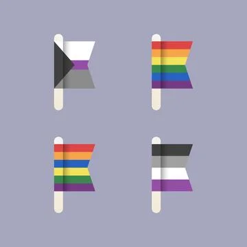 LGBT Pride Flags, flat design icon set in pastel colors Stockillustratie